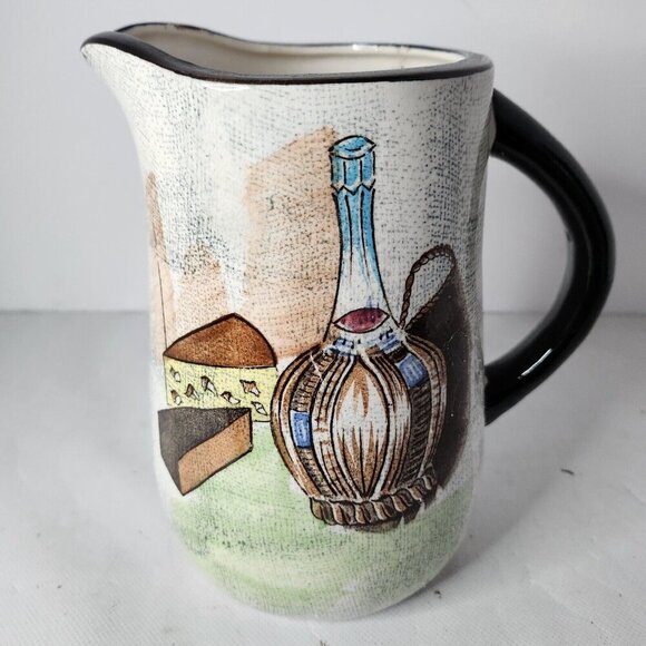 Vintage Capri by Royal Sealy Japan Water Juice Pitcher Ceramic Hand Painted - Picture 2 of 10